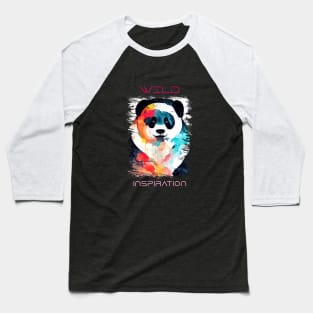 Panda Bear Wild Nature Animal Colors Art Painting Baseball T-Shirt